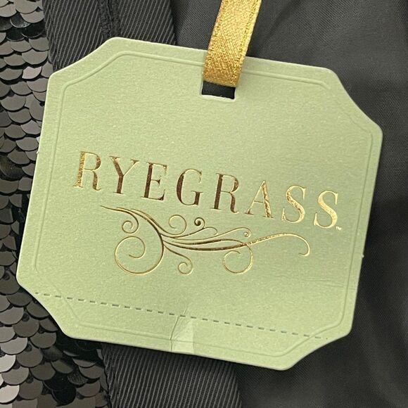 RYEGRASS Black Sequin Evening Jacket Puff Sleeve Shoulder Pads, NWT. Size XXL - Picture 8 of 11